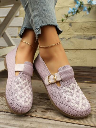 أحذية كاجوال للنساء من الشبك الناعم مريحة، خفيفة الوزن، مانعة للانزلاق، بدون ربط، للربيع الجديد