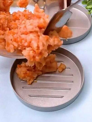 قطعة واحدة من صانع شبشب البرجر، قالب شريحة برجر الدجاج، آلة ضغط خبز البرجر المنزلية، صانع شبشب السندويتش/اللحم البقري، أداة طهي الإفطار مع مقبض خشبي عشوائي