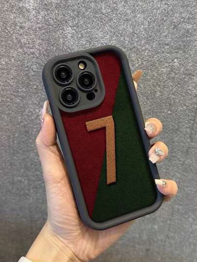 إطار هاتف ناعم مطبوع عليه أرقام مغمور باللون الأسود متوافق مع موديلات آي فون 16/15/XR/7P8P/P12 برو ماكس/P13 برو ماكس/P14 برو ماكس/P13/P14/P11/P12/P14، XS/S/XS ماكس/78GES2، غطاء هاتف سميك أنيق وعصري