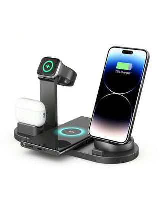 شاحن لاسلكي متعدد الوظائف متوافق مع هواتف آيفون 16/15/13/12/11 وهواتف OPPO وVivo وغيرها من هواتف الأندرويد، قاعدة شحن