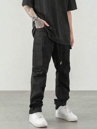 بنطال كاجوال منفذ وأكثر جيوب للرجال، لون أحادي مناسب لصيف الشاطئ، التنقل اليومي، تدريب رياضي، تخييم خارجي، بناطيل رياضية كاجوال فضفاضة، ملابس رياضية للجري والتمارين، ساق مستقيمة، ملابس شارع متعددة الاستخدامات