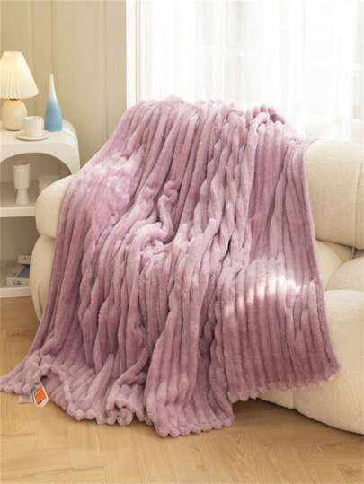 بطانية كبيرة بنمط المربعات المتداخلة 1 قطعة ، من الفانيلا الناعمة والرقيقة بألوان المسّ البنفسجي للأريكة والنوم والمكتب والمنزل