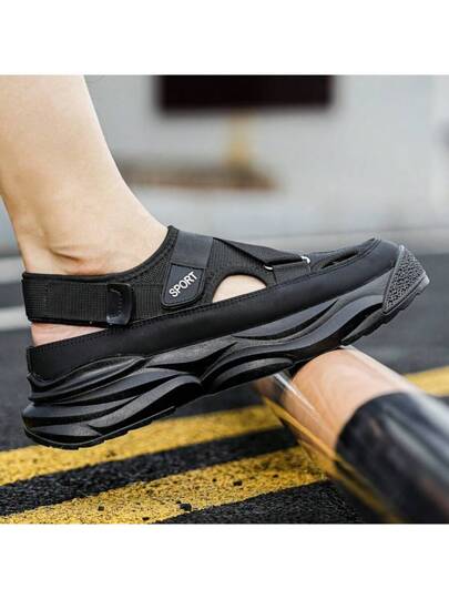 صندل رجالي للربيع بحزام خفيف، طراز جديد، مضاد للانزلاق، تنفس جيد، قاع سميك، صندل شاطئ، مضاد للماء ورائحة