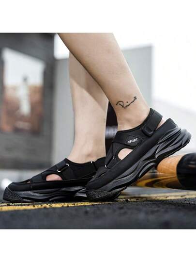 صندل رجالي للربيع بحزام خفيف، طراز جديد، مضاد للانزلاق، تنفس جيد، قاع سميك، صندل شاطئ، مضاد للماء ورائحة