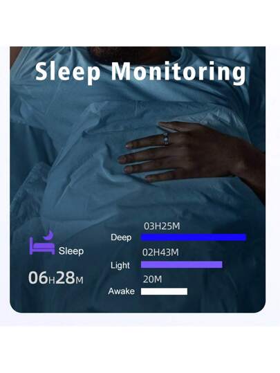SENBONO خاتم ذكي SENBONO قابل للارتداء لتتبع اللياقة البدنية ، تتبع نوعية النوم والمراقبة ، خاتم ذكي للنساء والرجال ، مناسب للرياضات الخارجية