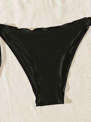 طقم تانكيني حريمي Swim ملابس سباحة تنكيني ذات لون واحد ، كأس مثلث