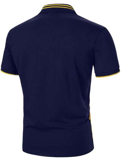 Manfinity Mode قميص بولو كاجوال أكمام قصيرة متعدد الألوان للرجال