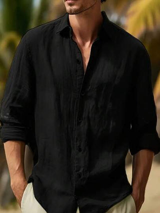 قميص بولو كلاسيكي كاجوال من القطن بأكمام طويلة وألوان سادة، مناسب للأنشطة الخارجية والتنقل والأساسيات، للخريف