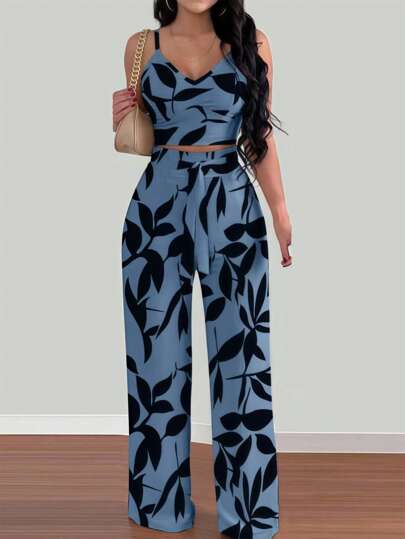 INAWLY 2 قطعة/طقم من الرقبة الحزام سبغيتي النساء مطبوع بالأزهار ذات الخصر المرن المربوط بفيونكة كلوت الخصر