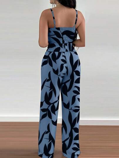 INAWLY 2 قطعة/طقم من الرقبة الحزام سبغيتي النساء مطبوع بالأزهار ذات الخصر المرن المربوط بفيونكة كلوت الخصر