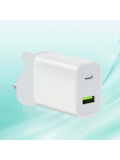 شاحن حائط USB C قطعة/قطعتان، محول طاقة قابس سريع مزدوج متوافق مع هواتف آيفون من إصدار 16/15/14/14 برو/13/12/11/XS، مناسب للسفر، المكتب، السكن، والمنزل متعدد المنافذ