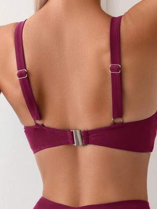 Swim Basics ملابس سباحة بيكيني بدون أشرطة ذات لون واحد، مناسبة للصيف وعطلات الشاطئ