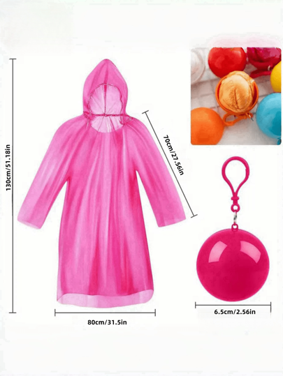 قطعة واحدة من معاطف المطر الطارئة الضرورية للبالغين للاستخدام في الأماكن المفتوحة، معطف مطر مضاد للماء في شكل سلسلة مفاتيح، مناسب للتخييم والدراجات الخارجية والمشي لمسافات طويلة والرياضات الخارجية وحدائق الملاهي