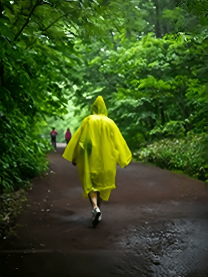 قطعة واحدة من معاطف المطر الطارئة الضرورية للبالغين للاستخدام في الأماكن المفتوحة، معطف مطر مضاد للماء في شكل سلسلة مفاتيح، مناسب للتخييم والدراجات الخارجية والمشي لمسافات طويلة والرياضات الخارجية وحدائق الملاهي