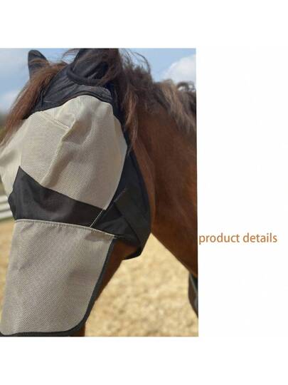 1 قطعة قناع الحصان ضد الذباب، غطاء الأنف الطويل للتصدي للذباب، قناع عالي الجودة من التريليون لحماية الخيل