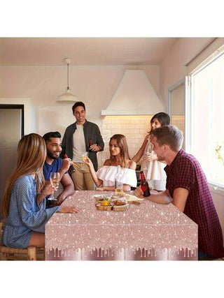 منديل طاولة لحفلة عيد الميلاد بلون وردي ذهبي وأحجار الماس المرصعة، منديل طاولة يمكن التخلص منه لترتيب الحفلات والأعراس والاجتماعات والزفاف، لوازم الحفلات، ديكور المنزل