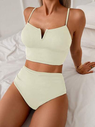 طقم تانكيني حريمي Swim Basics نساء شورت قصير ذو نسيج مخطط ذو خصر مرتفع مناسب للكاجوال والعطلات، مجموعة ملابس سباحة مكونة من ملابس علوية خزان أسود ذو أشرطة تحكم في البطن tankini ، للصيف