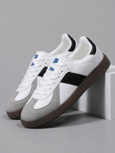 للرجال، أحذية رياضية كاجوال مريحة بنعل ناعم وخفيف الوزن للاستخدام في جميع الفصول، برباط وأصبع مستدير