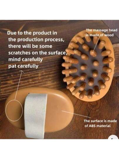 فرشاة جسم للتخلص من السيلوليت، وسادة خشبية عطرية لتدليك المساج ، مشط لفروة الرأس، فرشاة تدليك الجسم 1/ 2 حبة