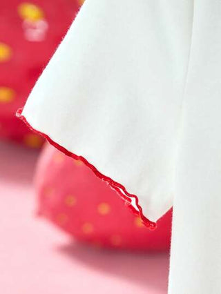تيشيرتات بناتي Strawberry Shortcake X بلوزة كاجوال قصيرة الأكمام للفتيات ذوات العقد العشرينيات (التوين) بطباعة فتاة الزنجبيل والفراولة التي تمثل أسلوب الفترة، مناسبة للربيع والصيف