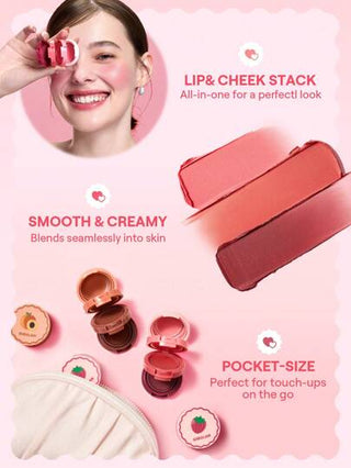 SHEGLAM مجموعة كريم الخدود والشفاه "ستروبيري ويرل" عيد الأب التخرج عيد الميلاد العطلة الربيع الصيف Y2K فاخر أزياء مكياج مستحضرات التجميل حفل شاطئ سفر تخييم في الهواء الطلق المدرسة الحرم الجامعي رحلة مهرجانات ديكور هدية حاضر وردة فتاة تنكر أفضل لون...