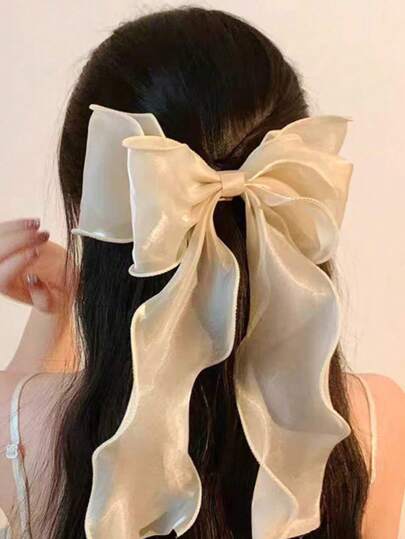 1/ 2/ 3 قطع مشبك شعر مع فيونكة من الشبك للاستخدام اليومي ، مشبك شعر كبير لإكسسوارات تصفيف الشعر