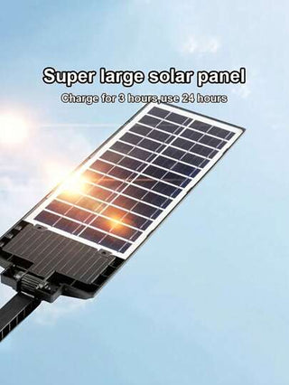 قطعة واحدة من إنارة الشوارع بالطاقة الشمسية LED ، 6500 كلفن 100000 لومن 504 مصابيح LED مع عدسة ، مصباح كشاف عالي السطوع ، مصباح ساحة صنع ضوء النهار ، مصباح كشاف شمسي بمستشعر حركة واسع الزاوية وريموت كنترول،مناسب للإضاءة التجارية والحدائق، إضاءة خارجية للم