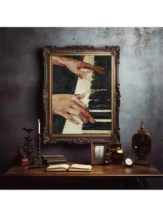 قطعة واحدة من لوحة قماشية بتصميم بيانو قديم - إطار اختياري ديكور جداري لعشاق الموسيقى، مثالية لغرفة النوم والمكتب وغرفة المعيشة والمقهى والبار بأسلوب كلاسيكي فاخر، لوحة حبر على قماش، صورة شخصية، متوافقة للاستخدام الداخلي والخارجي، مناسبة لديكور...