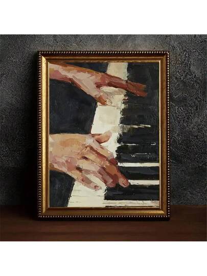 قطعة واحدة من لوحة قماشية بتصميم بيانو قديم - إطار اختياري ديكور جداري لعشاق الموسيقى، مثالية لغرفة النوم والمكتب وغرفة المعيشة والمقهى والبار بأسلوب كلاسيكي فاخر، لوحة حبر على قماش، صورة شخصية، متوافقة للاستخدام الداخلي والخارجي، مناسبة لديكور...