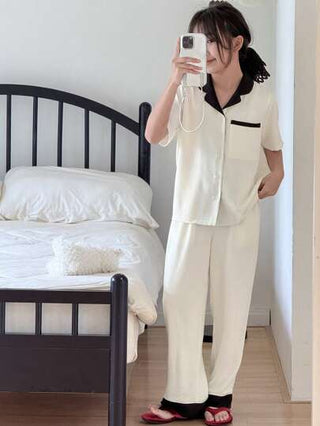 بيجاما DAZY مجموعة بيجاما بأكمام قصيرة وبنطال طويل بطبعة نمر، طقم بناطيل وقمصان للفتيات المراهقات للخريف