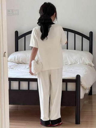 بيجاما DAZY مجموعة بيجاما بأكمام قصيرة وبنطال طويل بطبعة نمر، طقم بناطيل وقمصان للفتيات المراهقات للخريف