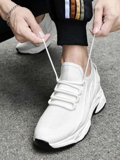 أحذية تزيد من طول الرجل، زيادة طول 8 سم / 3.15 بوصة غير ظاهرة، أحذية رياضية سميكة الأرضية ذات تصميم أنيق، أحذية ركض تنفس جيد، أحذية كاجوال غير ظاهرة للرجال، أحذية شبكية بيضاء، طراز جديد لعام 2025، أحذية مع نعل داخلي مرتفع، ألوان داكنة، مقاس كبير 45-46