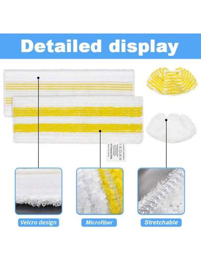 3 قطع من وسادات البخار قابلة لإعادة الاستخدام والغسل في الغسالة، مناسبة لمكانس Karcher SC2 و SC3 و SC4 و SC5