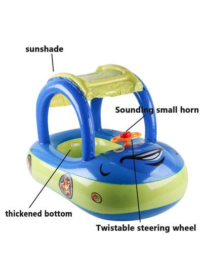 قطعة واحدة حلقة سباحة قابلة للنفخ لحمام السباحة للأطفال، طوق سباحة طفولي قابل للنفخ لتعليم الأطفال السباحة في حمام السباحة أو حوض الاستحمام ، قارب/سيارة سباحة قابلة للنفخ ، سباحة صيفية