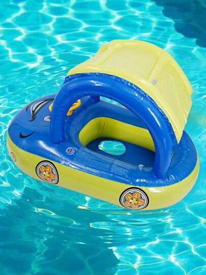 قطعة واحدة حلقة سباحة قابلة للنفخ لحمام السباحة للأطفال، طوق سباحة طفولي قابل للنفخ لتعليم الأطفال السباحة في حمام السباحة أو حوض الاستحمام ، قارب/سيارة سباحة قابلة للنفخ ، سباحة صيفية