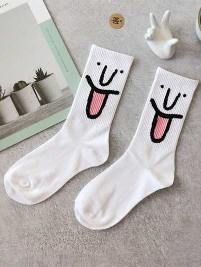 10 أزواج جوارب بلوغ الكاحل المضحكة، جوارب طويلة عالية الخصر يونيسكس بطابع كرتوني لفصلي الربيع والخريف