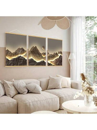 BAEMEFLE لوحة جدارية بدون إطار، منظر طبيعي ل- "ريجاو جينشان" لديكور المنزل، لوحة فنية ذات منظر طبيعي على قماش فاخر، زينة حائطية، لوازم ديكور الغرف، جداريات المنزل، فن حائطي تجريدي لتزين غرفة المعيشة والنوم ومكتب المنزل - طباعة عالية الدقة، هدية...