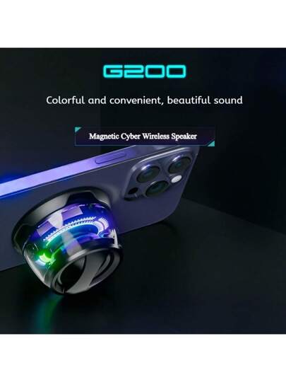 سماعة صغيرة لاسلكية مغناطيسية - بطراز سايبر متميز بصوت عالي الجودة، ثنائي القنوات والباس المزدوج، بطارية طويلة الأمد، بتصميم مدمج للسفر، مثالي للاستخدام في الخارج/السيارة/الموسيقى/الألعاب، سماعة لاسلكية محمولة | نظام صوتي مدمج | بطارية بوليمر قابلة للشحن