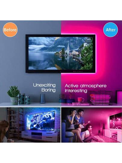 20م/15م/10م/5م/3م/2م/1م شريط إضاءة LED RGB، متغير الألوان، بريموت كنترول، إضاءة ديكورية لغرفة الألعاب والداخلية وغرفة النوم والممر والحديقة الخلفية ، إصدار شريط LED بريموت كنترول
