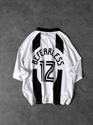 ملابس علوية بولو كاجوال قصير الأكمام، تصميم كتلة ملونة بأشرطة وشعارات، طراز كوليج، مناسب للصيف