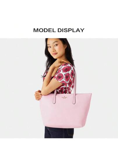 Kate Spade حقيبة كبيرة من النايلون على شكل قطة للنساء، خفيفة الوزن مقاومة للماء ، حقيبة تسوق مع مقبض علوي وحزام كتف طويل، حقيبة سفر وعمل بسيطة