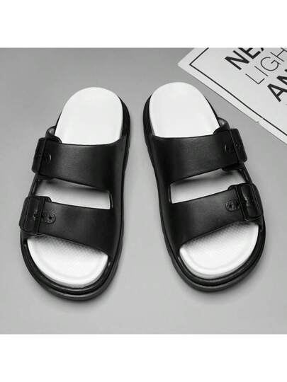 صنادل صيفية للرجال ذات نعل سميك وبرباطين للخارج والاستخدام اليومي