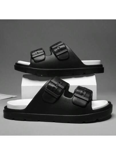 صنادل صيفية للرجال ذات نعل سميك وبرباطين للخارج والاستخدام اليومي