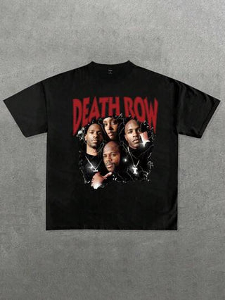 Manfinity Dauomo تيشيرت رجالي كاجوال بطبعة أحرف وشخصيات بياقة مستديرة وأكمام قصيرة