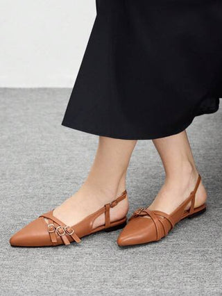 CUCCOO BIZCHIC أحذية نسائية مسطحة مريحة بأصبع قدم مدبب ، بتصميم بسيط