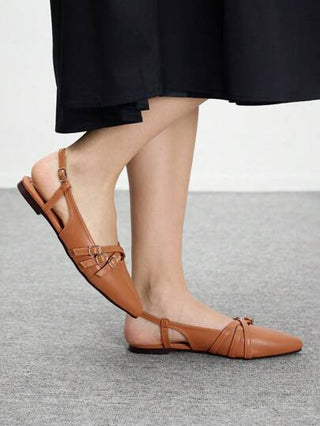 CUCCOO BIZCHIC أحذية نسائية مسطحة مريحة بأصبع قدم مدبب ، بتصميم بسيط