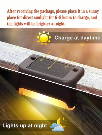 4 قطع/8 قطع / مجموعة أضواء LED تعمل بالطاقة الشمسية ، أضواء فانوس للساللم والأرصفة والأبواب وممرات المساحات الخارجية و الديكور للخريف والكريسماس والمنزل والخارج ليلاً
