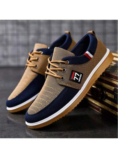 أحذية كانفاس للرجال متعددة الاستخدامات أنيقة كاجوال خارجية منخفضة الكعب مربوطة، متعددة الاستخدامات للارتداء اليومي والأعمال