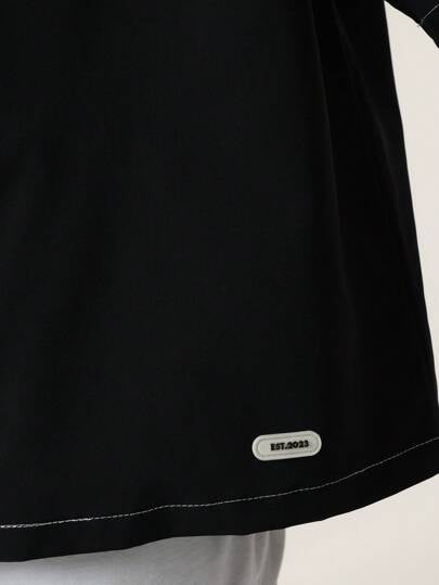 SUMWON ملابس علوية برقبة مزودة بأزرار من طراز كاجوال قصير الأكمام بقصة ضيقة من تصميم كلاسيكي روتروستايل من مجموعة Sumwon الأسطورية للملابس الشبابية الصيفية العصرية