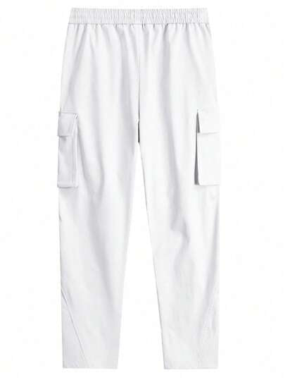 Manfinity LEGND بنطلون رجالي فضفاض بجيوب وخيط لتضييق الخصر بالخصر